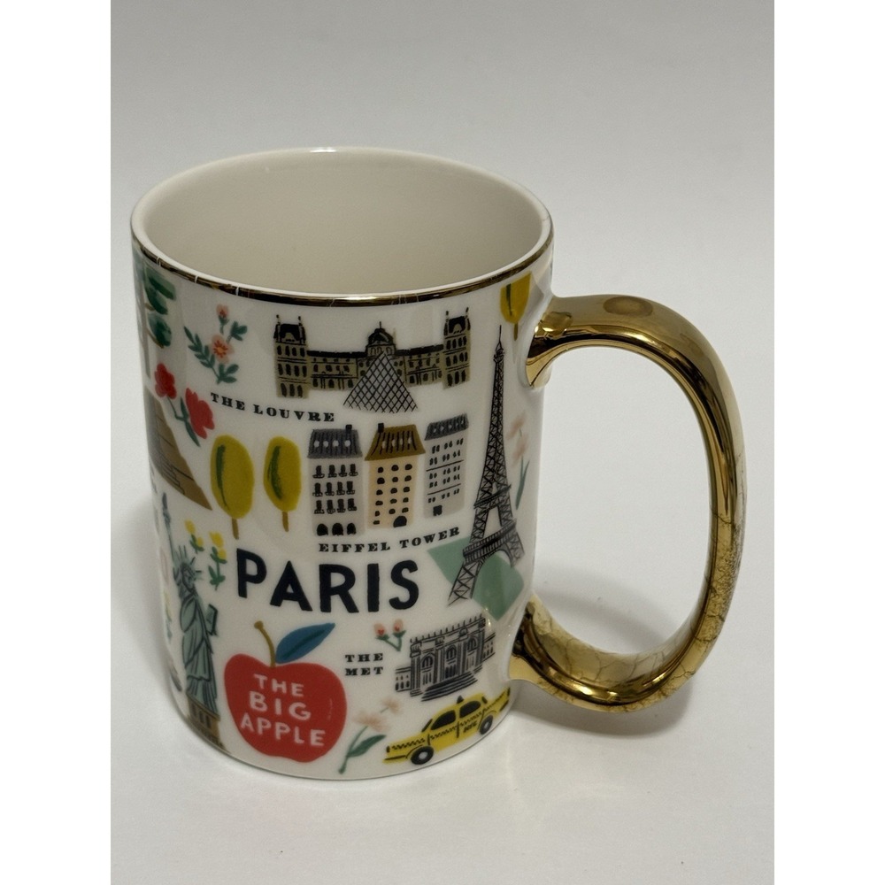 Anthropologie Rifle Paper Co Mug Bon Voyage Cities Cup London ,Tokyo & More (B-O